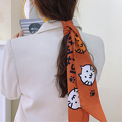 Cat Shape Cloth Headband, Scarves, Wide Hair Accessories for Women, Cat Pattern, 850x55mm