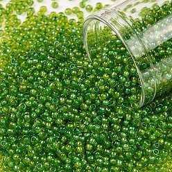 (306) Inside Color Jonquil/Shamrock Lined Тохо 11/0 круглые бусины, японский бисер, (306) внутри цвета жонкиль / трилистник на подкладке, 11/0, 2.2 мм, отверстие : 0.8 мм, Около 1110 шт / 10 г