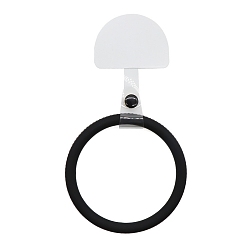 Black Portable Mobile Phone Shell Anti-Lost Pendant Ring, Silicone Bands, Black, 9x7.5x0.72cm