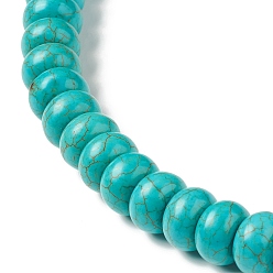 Синтетическая Бирюза Синтетических нитей бирюзовые бусы, рондель, 12x7.5 мм, отверстие : 1 мм, около 56 шт / нитка, 16.61'' (42.2 см), 5 пряди / 500 г