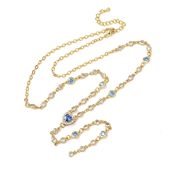 Васильковый Женские колье с подвеской в виде сердца, украшенной кубическим цирконием и инкрустацией из латуни., без кадмия и без свинца, долговечный, стойки покрытие, реальный 18 k позолоченный, васильковый, 18.39 дюйм (46.7 см)