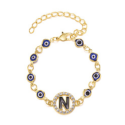 N Alloy Adjustable Devil Eye Bracelet with Blue Eye - European and American Style