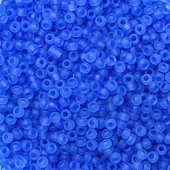 (RR150F) Matte Transparent Sapphire MIYUKI Round Rocailles Beads, Japanese Seed Beads, (RR150F) Matte Transparent Sapphire, 11/0, 2x1.3mm, Hole: 0.8mm, about 1100pcs/bottle, 10g/bottle