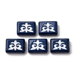 Морской Синий Бусины лэмпворк , прямоугольник с амулетом, Marine Blue, 12x16x5.5~6 мм, отверстие : 1.2 мм