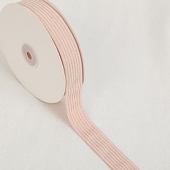 PeachPuff 10 Yards Polyester Velvet Striped Ribbons, Corduroy Ribbon for Bow Making, Garment Accessories, Gift Packaging, PeachPuff, 1 inch(25mm)