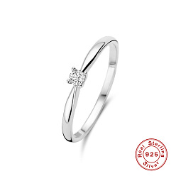 Platinum - Style 3 (2.5) 925 Sterling Silver Diamond Ring for Engagement, Proposal and Daily Wear