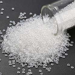 (101) Crystal Transparent Luster Toho 11/0 полукруглые бусины, японский бисер, (101) кристально прозрачный блеск, 11/0, 2.2x0.9 мм, отверстие : 0.8 мм, Около 8666 шт / 50 г