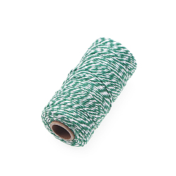Green Cotton String Threads for Crafts Knitting Making, Green, 2mm, about 109.36 Yards(100m)/Roll
