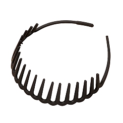 Black Simple Plastic Hair Bands with Teeth, Non-slip Hair Accessories for Women Girls, Black, 140x120x35mm