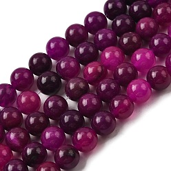 Средний Фиолетово-красный Природные окрашенные белого нефрита нитей бисера, круглые, средне фиолетовый красный, 8.5 мм, отверстие : 0.8 мм, около 45~46 шт / нитка, 14.69''~15.04'' (37.3~38.2 см)