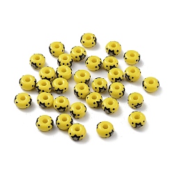Yellow Glass Seed Beads, Flat Round, Yellow, 10x6mm, Hole: 3mm
