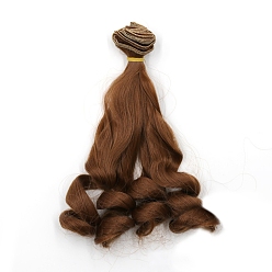 Saddle Brown High Temperature Fiber Long Hair Short Wavy Hairstyles Doll Wig Hair, for DIY Girl BJD Makings Accessories, Saddle Brown, 7.87~39.37 inch(20~100cm)