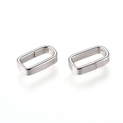 Stainless Steel Color 201 Stainless Steel Quick Link Connectors, Linking Rings, Closed but Unsoldered, Rectangle, Stainless Steel Color, 7.5x4.2x1.7mm, Inner Diameter: 6x2.7mm