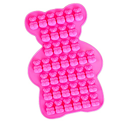 Magenta Bear Shape DIY Silicone Molds, Fondant Molds, Resin Casting Molds, for Chocolate, Candy, UV Resin & Epoxy Resin Craft Making, Magenta, 290x203mm