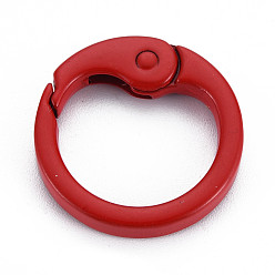 FireBrick Spray Painted Alloy Spring Gate Rings, Cadmium Free & Nickel Free & Lead Free, O Rings, FireBrick, 25x4mm, Hole: 19mm