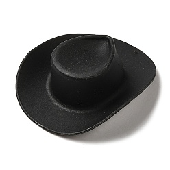 Black Plastic Big Pendants, Cowboy Hat Charm, Black, 46.5x54.5x16mm, Hole: 1.4mm