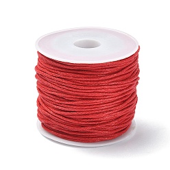 Красный 20m вощеные хлопковые шнуры, многослойный круглый шнур, макраме ремесленная нить для изготовления ювелирных изделий, красные, 1 мм, около 21.87 ярдов (20 м) / рулон