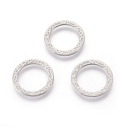 Stainless Steel Color 304 Stainless Steel Linking Rings, Ring, Bumpy, Stainless Steel Color, 15x0.8mm, Inner Diameter: 11mm