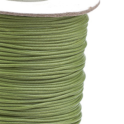 Светло-зеленый Коричневый Корейские вощеные полиэфирные шнуры, оливковый, 1 мм, около 85 ярдов / рулон