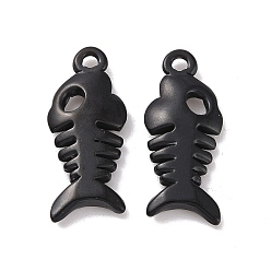 Electrophoresis Black 304 Подвески из нержавеющей стали с ионным покрытием (IP), елочка, электрофорез черный, 21x8.5x3 мм, отверстие : 1.6 мм