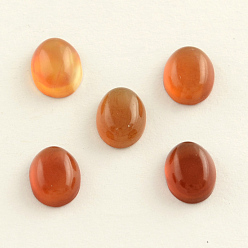 Carnelian Dyed Natural Brazil Red Agate Oval Cabochons, 8x6x3mm