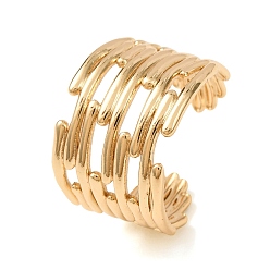 Golden 304 Stainless Steel Cuff Open Rings, Ion Plating(IP), Golden, 15mm, Inner Diameter: 19mm