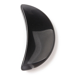 Черный Подвески кошачий глаз, луна, чёрные, 34~35x15~16x7~8 мм, отверстие : 0.8 мм