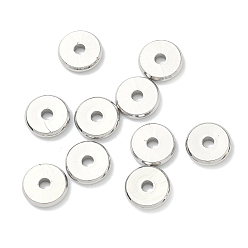 Платина Латунные бусины, плоский круглый / dics, стойки покрытие, без кадмия и без свинца, платина, 7.8x1.5 мм, отверстие : 1.8 мм
