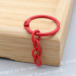 Red Iron Loose Leaf Binder Key Ring Clasps, Keychain Clasps Findings, Red, No Size