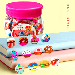 Mixed Color TPU Erasers, School Supplies, Dessert-shaped, Mixed Color, 13x17mm, 50pcs/bottle