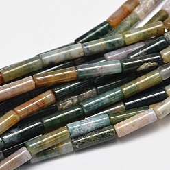 Indian Agate Column Natural Indian Agate Bead Strands, 13~14x4mm, Hole: 1.2mm, about 29pcs/strand, 15.3 inch