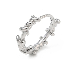 Platino Pendientes de latón con cierre de palanca para mujer., forma de espinas, Platino, 22x22.5x5 mm