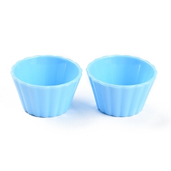 Светло-Голубой Мини-пластиковая чашка для яичного пирога с имитацией яиц, Миниатюрный пейзаж, кухонная модель, аксессуары для кукольного домика, украшения, Небесно-голубой, 37x21 мм
