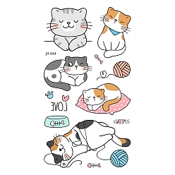 Colorful Cartoon Cat Pattern Removable Temporary Tattoos Paper Stickers, Colorful, 10.5x6cm