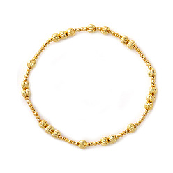 Золотой Латунные круглые бусины эластичные браслеты, составные браслеты для женщин, золотые, 6.89 дюйм (17.5 см)