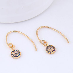 golden Chic and Elegant Zirconia Inlaid Stud Earrings for Women with Sweet OL Style