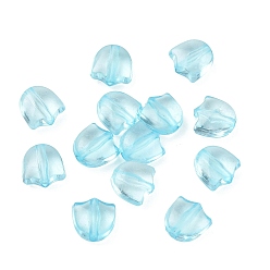 Light Sky Blue Transparent Acrylic Beads, Tulip, Light Sky Blue, 9.5x9x5.5mm, Hole: 1.5mm, about 2083pcs/500g