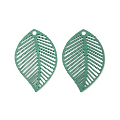 Морско-зеленый Аэрозольная краска 430 подвески из нержавеющей стали, лист, цвета морской волны, 17x11x0.3 мм, отверстие : 1 мм