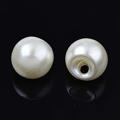 Creamy White Acrylic Imitation Pearl Charms, Teardrop, Creamy White, 11.5x11.5x11.5mm, Hole: 2mm, about 600pcs/500g