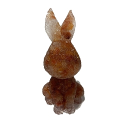 Red Agate Resin Rabbit Display Decoration, with Natural Red Agate  Chips Inside for Home Office Desk Decoration, 45x50x95mm