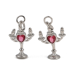 Платина Латунные микро проложить кубического циркония подвески, подсвечник, с целью перехода в кольце, долговечный, без кадмия и без свинца, стойки покрытие, платина, 21x13x5.5 мм, отверстие : 3 мм