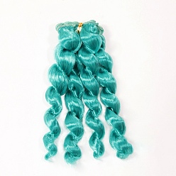 Light Sea Green Imitated Mohair Long Curly Hairstyle Doll Wig Hair, for DIY Girl BJD Makings Accessories, Light Sea Green, 5.91~39.37 inch(150~1000mm)