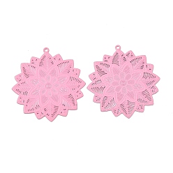 Pink 430 подвеска из нержавеющей стали, окрашенная распылением, , розовые, 26.5x25x0.4 мм, отверстие : 0.9 мм