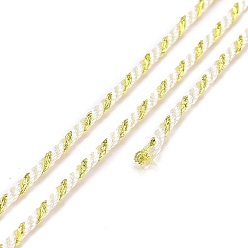 White Polycotton Filigree Cord, Braided Rope, with Plastic Reel, for Wall Hanging, Crafts, Gift Wrapping, White, 1.2mm, about 27.34 Yards(25m)/Roll