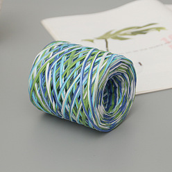 Cornflower Blue Colored Raffia Ribbon, Packing Paper String, Raffia Twine Paper Cords for Gift Wrapping and Weaving, Cornflower Blue, 3~4mm, about 200m/roll