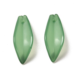 Medium Sea Green Translucent Acrylic Pendants, Petal, Medium Sea Green, 21x8.5x4.5mm, Hole: 1.2mm