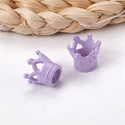 Lilac Acrylic European Beads, Large Hole Beads, Crown, Lilac, 14x12mm, Hole: 7mm