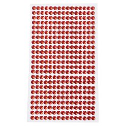 Red Self Adhesive Acrylic Rhinestone Stickers, Round Pattern, for DIY Scrapbooking and Craft Decoration, Red, 200x95mm