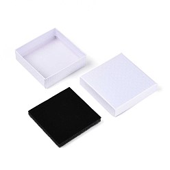 Белый Дым Картонные коробки ювелирных изделий, для кулона, серьги и кольца, с губкой внутри, квадратный, серый, 8.8x8.8x2.8 см