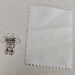 Silver 925 Sterling Silver Magnetic Slide Lock Clasps, with Lobster Claw Clasps and Microfiber Suede Cleaning Cloths, Silver, 14mm